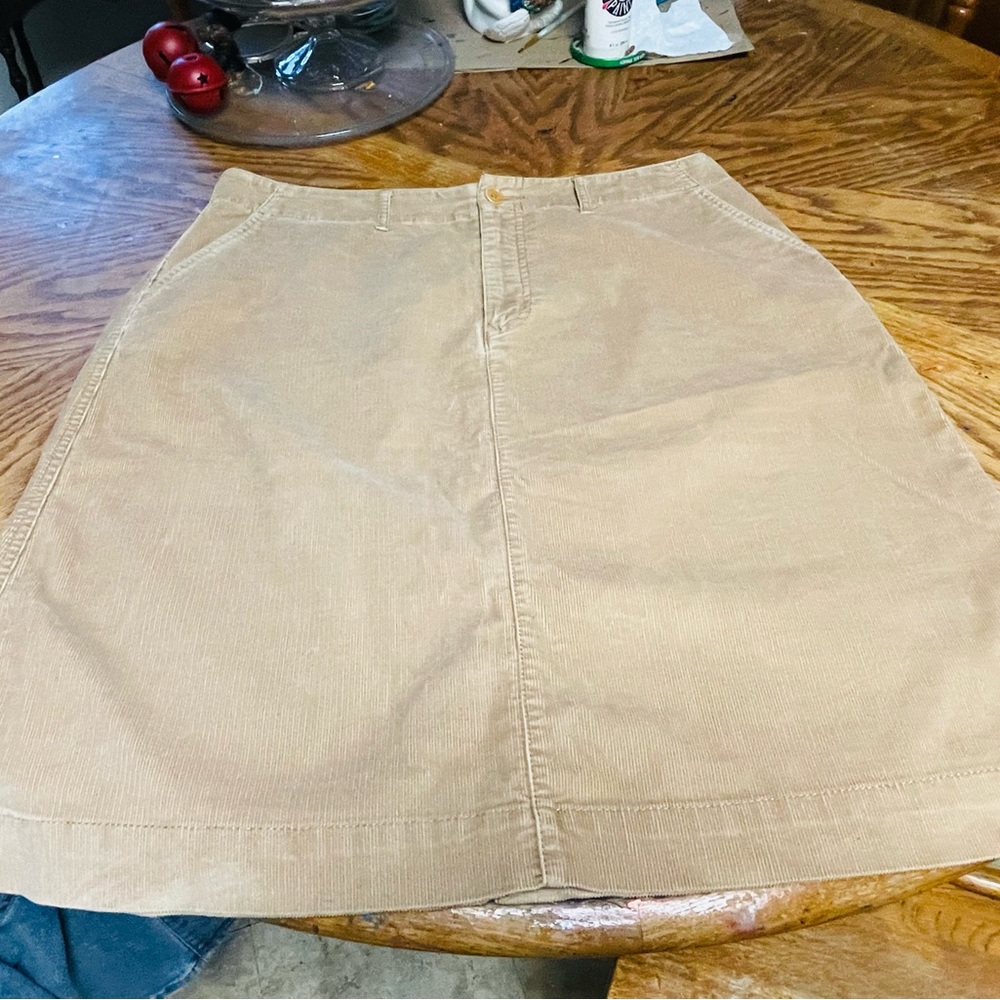 Eddie Bauer Beige/Tan A-Line Corduroy Skirt Size 14